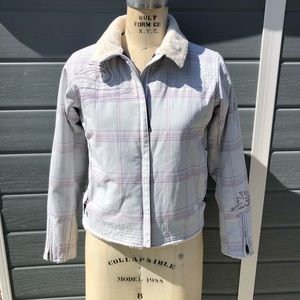 Mountain Hardware XS women’s purple plaid jacket